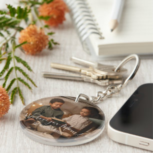 Modern We Love You Mum Photo Acrylic Keychain