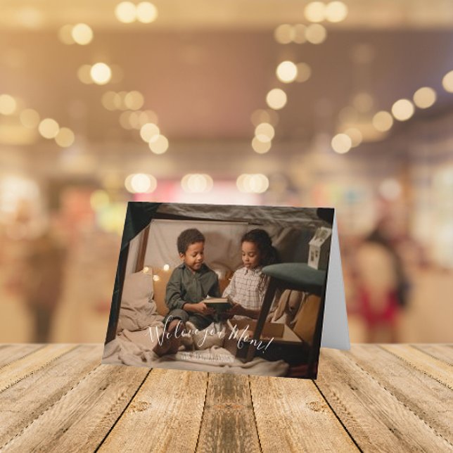 Modern We Love You Mum Photo Mother's Day Card (Modern We Love You Mom Photo Mothers Day Card)