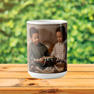 Modern We Love You Mum Photo Mug