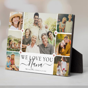 Modern We Love You Nana Family Photo Collage Plaque