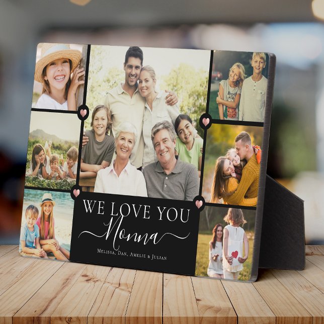 Modern We Love You Nonna Family Photo Collage Plaque (Creator Uploaded)