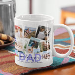 Modern 'We Love You' Photo Collage Dad Coffee Mug<br><div class="desc">Let dad know how much he is loved with this modern photo collage coffee mug, featuring ten (10) photographs of your choice that can easily be downloaded from your phone or computer on a classic white background, the text - DAD in the colour sky blue in bold text with elegant...</div>