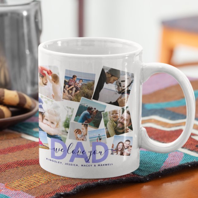 Modern 'We Love You' Photo Collage Dad Coffee Mug (Creator Uploaded)
