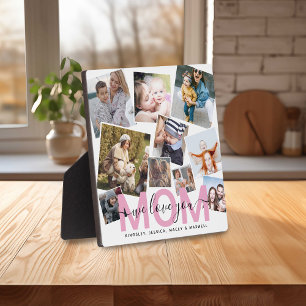 Modern 'We Love You' Photo Collage Mum Plaque