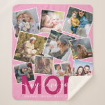 Modern 'We Love You' Photo Collage Mum Sherpa Blanket<br><div class="desc">Let mum know how much she is loved with this modern photo collage sherpa blanket, featuring ten (10) photographs of your choice that can easily be downloaded from your phone or computer on a trendy girly pink background, the text - MOM in the colour chic pink in bold text with...</div>