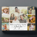 Modern We Love You YiaYia Family Photo Collage Plaque<br><div class="desc">An elegant,  modern Mother's Day gift: A trendy Instagram family photo collage plaque reading WE LOVE YOU YIAYIA in pretty hand lettered script alongside your names and 7 of your favourite pictures accented by sweet printed rose gold hearts for the best grandma ever.</div>