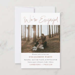 Modern We’re Engaged 2-Photo Invitation