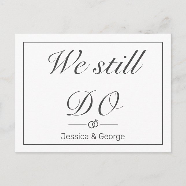 Modern We Still Do Wedding Anniversary Invitation Postcard (Front)