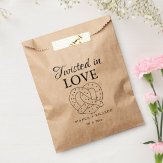 Modern We tied the knot pretzel favor bag wedding 
