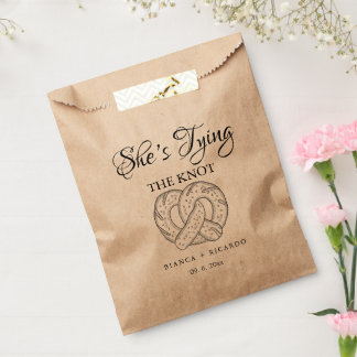 Modern We tied the knot pretzel favor bag wedding 