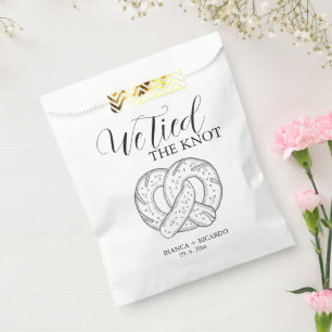 Modern We tied the knot pretzel favour bag wedding