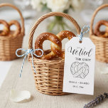 Modern We tied the knot pretzel favour bag wedding Gift Tags<br><div class="desc">wedding favour snack favour bag</div>