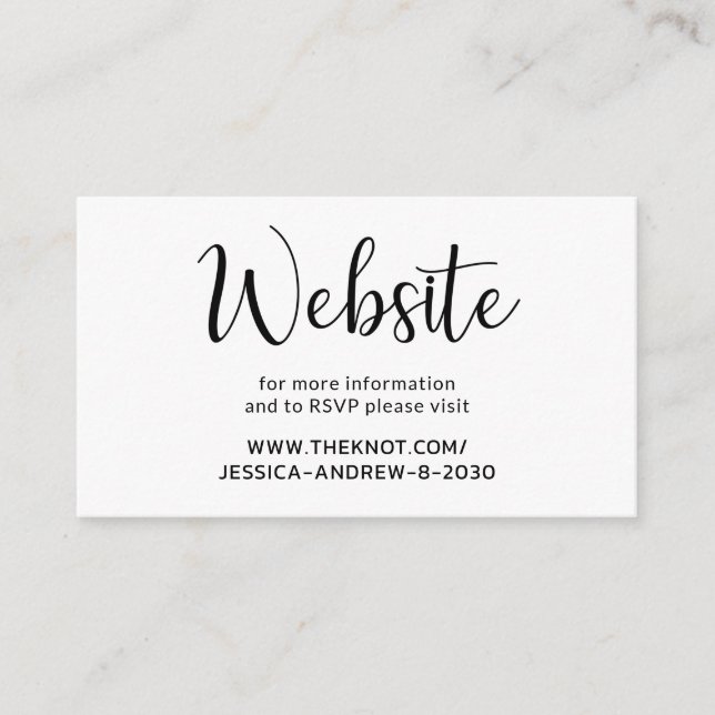 Modern Website RSVP Enclosure Card (Front)