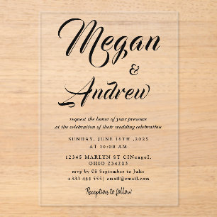 Modern Wedding Acrylic Invitations