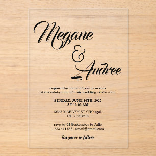 Modern Wedding Acrylic Invitations