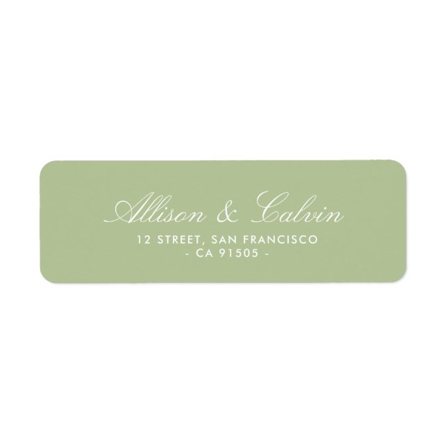Modern wedding address label return address label (Front)