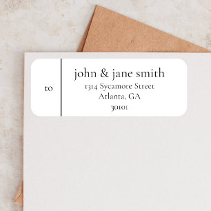 Modern Wedding Address White Personalised Mailing Label