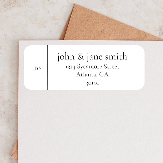Modern Wedding Address White Personalised Mailing Label (Creator Uploaded)