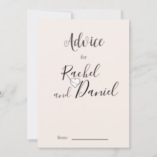 Modern Wedding Advice Card