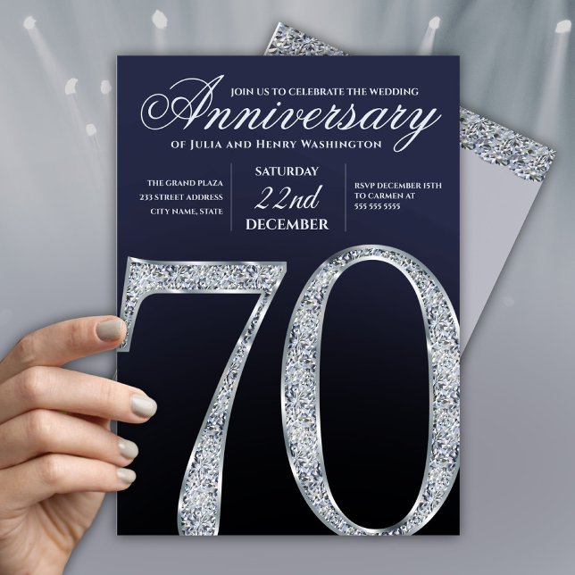Modern Wedding Anniversary Invites | 70th (Creator Uploaded)