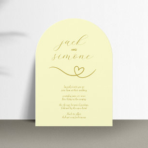 Modern Wedding Arch Invites Butter Yellow