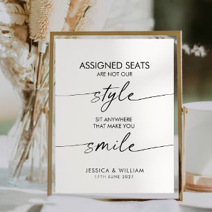 Modern Wedding Assigned Seats Are Not Our Style  Pedestal Sign