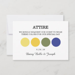 Modern Wedding Attire Dress Code Enclosure Card