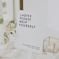 Modern Wedding Bathroom Basket Sign