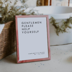 Modern Wedding Bathroom Basket Sign Invitation