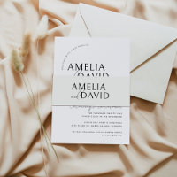 Modern Wedding Belly Band Bride and Groom Names
