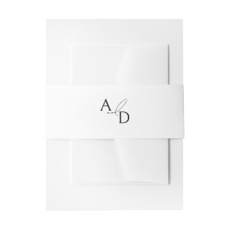 Modern Wedding Belly Band Bride and Groom Names Invitation Belly Band
