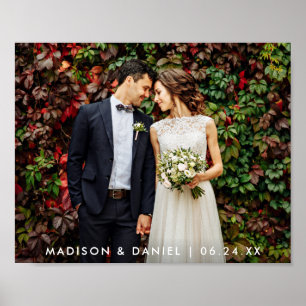 Modern Wedding Bride and Groom Photo Poster