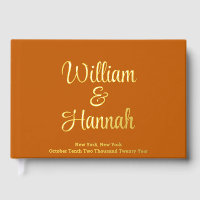 Modern Wedding Burnt Orange with Gold Hardcover