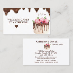 Modern Wedding Cake Graphic Bakery Business Card