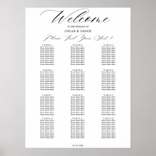 Modern Wedding Calligraphy Welcome Seating Chart