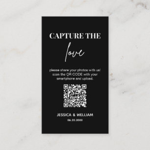 Modern Wedding Capture the love Qr Code Enclosure Card