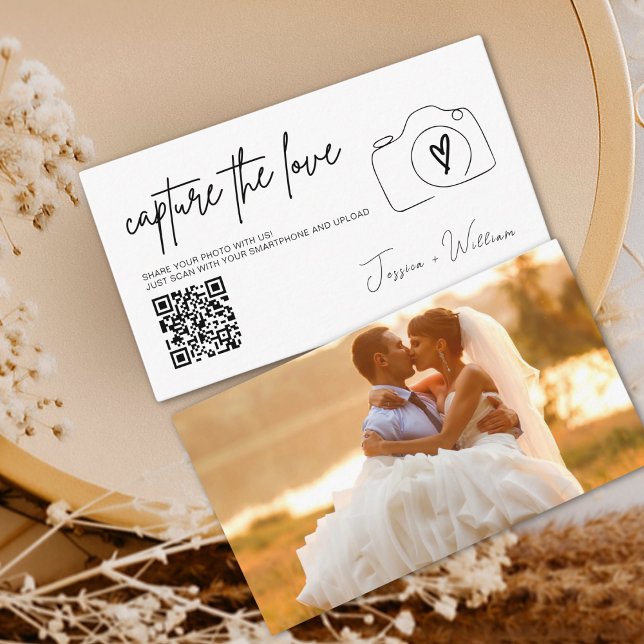 Modern Wedding Capture the love Qr Code Enclosure Card (Creator Uploaded)