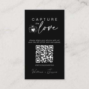 Modern Wedding Capture the love Qr Code Enclosure Card
