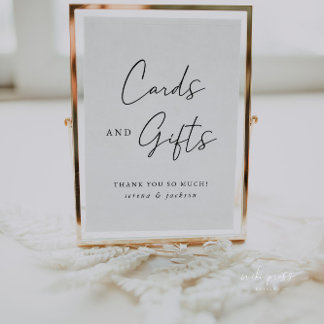 Modern Wedding Cards and Gifts Sign