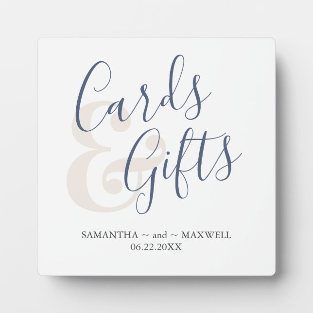 Modern Wedding Cards & Gifts Sign Plaque (Front)