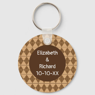 Modern Wedding Cat Print Animal Pattern Favour Key Ring