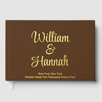 Modern Wedding Chocolate Brown with Gold Hardcover