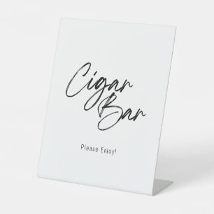 Modern Wedding Cigar Bar Pedestal Sign