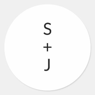 Modern Wedding Classic Round Sticker