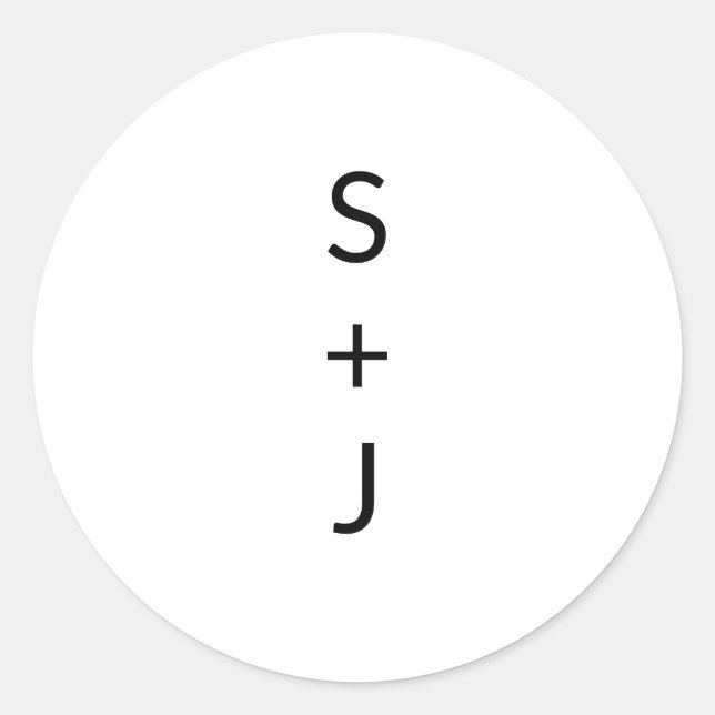 Modern Wedding  Classic Round Sticker (Front)