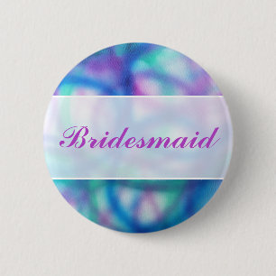 Modern Wedding. Colourful Abstract. Bridesmaid 6 Cm Round Badge