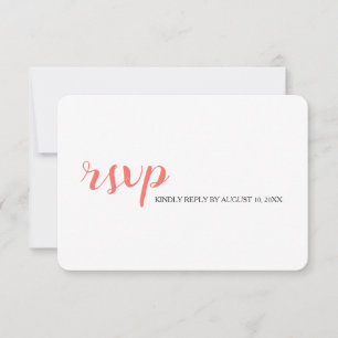 Modern Wedding coral RSVP Menu Selection Options