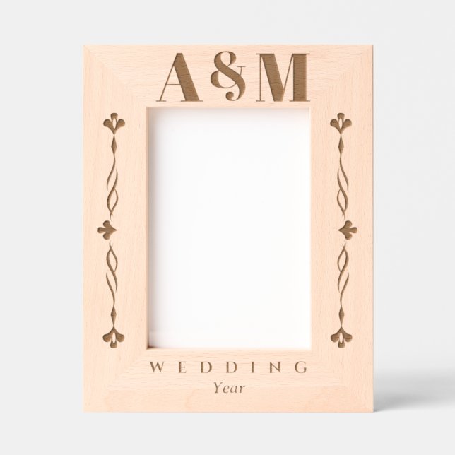 Modern Wedding Couple  Etched Frames (Front)