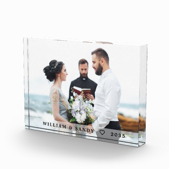 Modern Wedding Couple Overlay & Names Photo Block (Right)