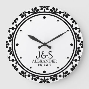 Modern Wedding Couple Personalised Large Clock
